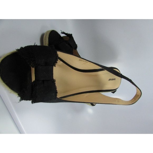 Avenue Womans Sammi Size 11W Black Open Toe Espadrilles 30200 - Picture 2 of 5